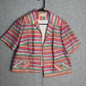 Vintage Amy Adam's Jacket Open Front Blazer Size Medium/Large Multicolor